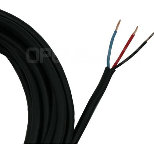 3 kerne kabel sælges i enheder af 10 cm.