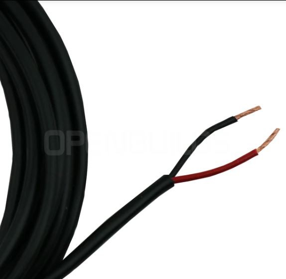 2 kerne kabel sælges i enheder af 10 cm.